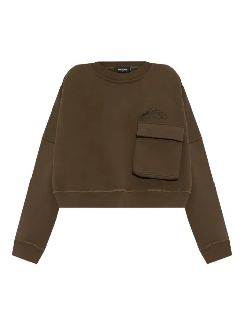 DSQUARED2 pocket-detail cropped sweatshirt Green S80GU0115D25007