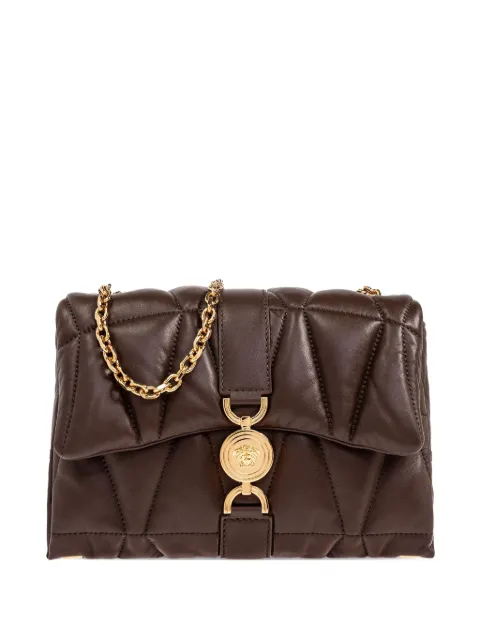 Versace mini Kleio quilted shoulder bag Brown 10159641A12973