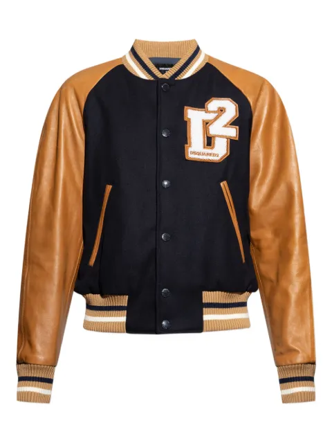 DSQUARED2 wool-blend bomber jacket Brown S74AM1613D35260