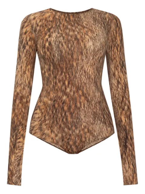 MM6 Maison Margiela animal-print bodysuit Brown S52NA0074M20112