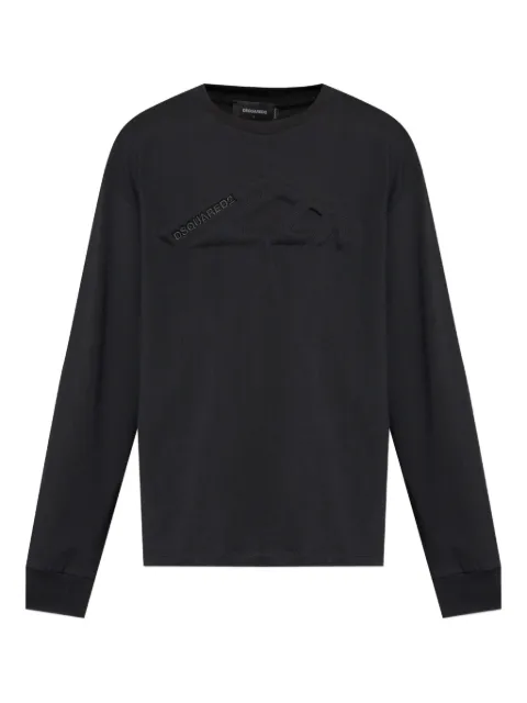 DSQUARED2 logo-embellished long-sleeve T-shirt Black S79GC0111D20033