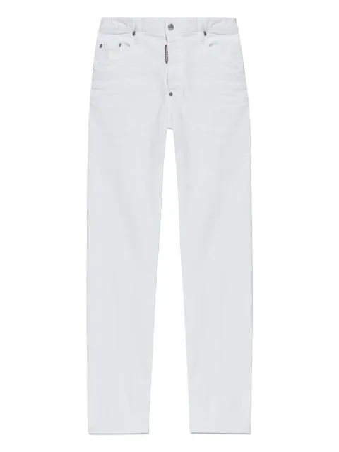 DSQUARED2 label-detail cotton trousers White S74LB1743S39781