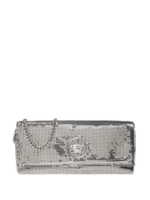 Versace La Medusa metal mesh clutch bag Silver 10198671A15323