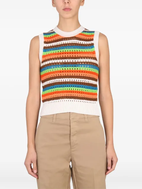 Department 5 striped crochet top White DM0542MF0014103
