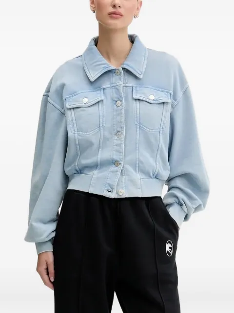 MOSCHINO JEANS button-fastening cropped denim jacket Blue 504