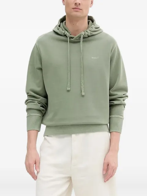 Gant logo-embroidered hoodie Green 2067035