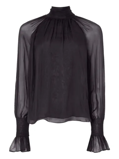 Temperley London Quintette ruffled-cuff blouse Black 00COQUN53825