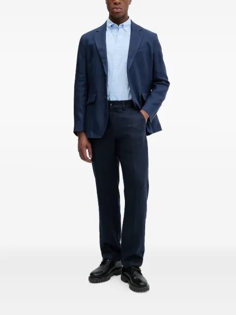 Hackett London linen two-button blazer Blue HM443515R