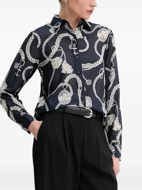 Gant rope-print long-sleeve shirt Blue 4300456