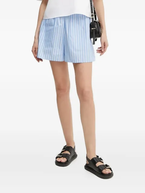 IVY OAK striped elastic-waist short shorts Blue IO115206