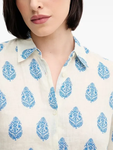 MC2 Saint Barth paisley-print linen shirt White MDH001