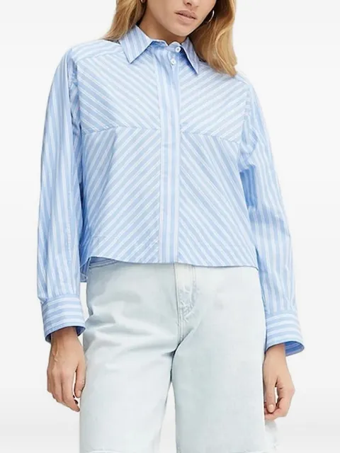 IVY OAK long-sleeves diagonal-stripe shirt Blue IO112354