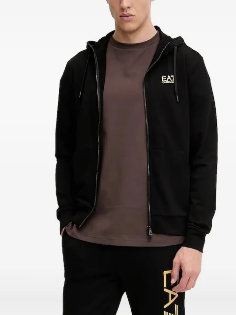 Ea7 Emporio Armani logo-detail zip-up hoodie Black AF135127M000568