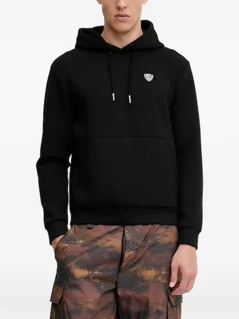 Ea7 Emporio Armani logo-patch hoodie Black 8NPM21PJ4EZ