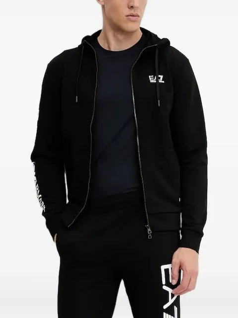 Ea7 Emporio Armani logo-detail zip-up hoodie Black AF135127M000568
