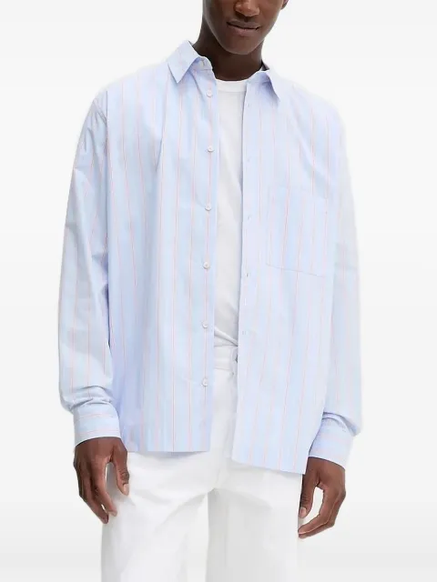 Won Hundred stripe-pattern shirt Blue 355714268