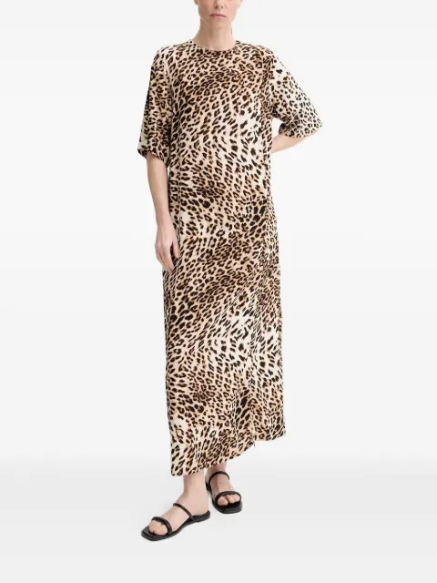 Gestuz leopard print short-sleeve dress Neutrals 10910177