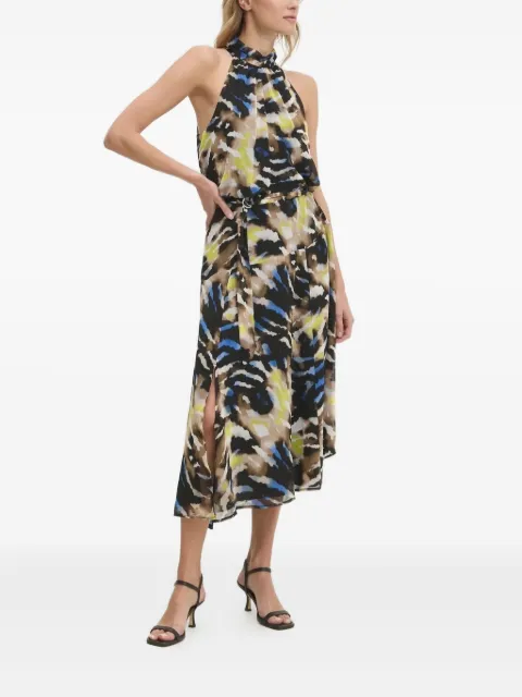 DKNY high-neck abstract-print dress Black P4KBGZ62