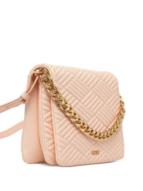 DKNY quilted chain-link leather cross body bag Pink R44EKI05