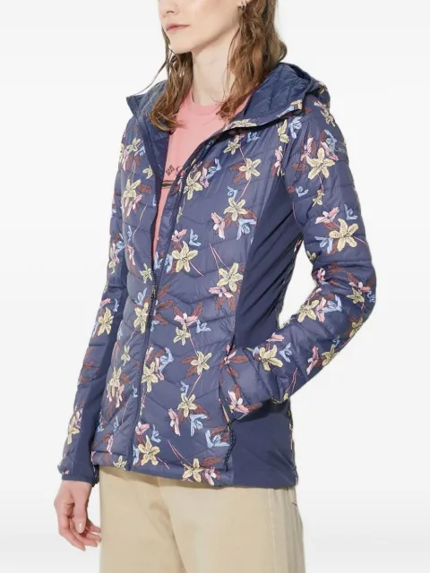 Columbia floral-print quilted jacket Blue 1773211