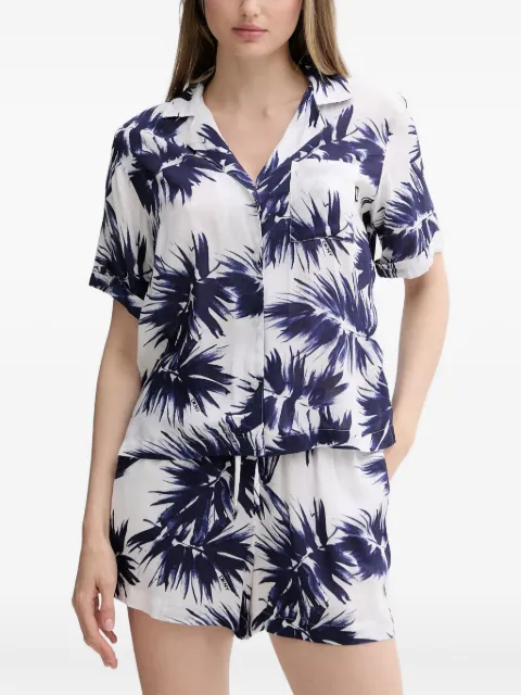 DKNY leaf-print pajama set White YI90052