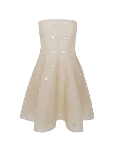 AZEEZA Sable Mini strapless embellished mini dress Neutrals SABLEMINIORGANZA