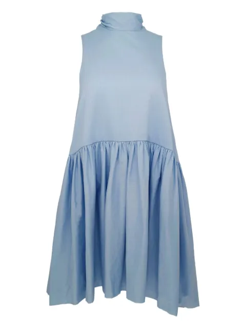 AZEEZA high-neck flared dress Blue MARIEMINICOTTONVOILEPOWDERBLUE