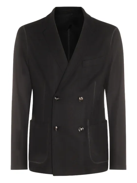 Giorgio Armani double-breasted patch-pocket jacket Black 2CGGG0W5J000MU