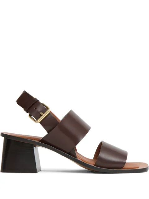 Mansur Gavriel 60mm leather sandals Brown WP25F072BCCHOCOLATE