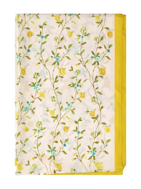 Longchamp floral-embroidered scarf Neutrals 50131SOI
