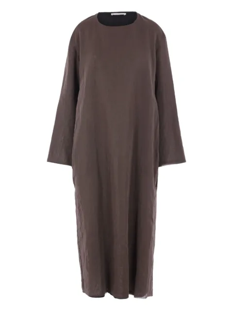 The Row Catia long-sleeve cotton maxi dress Brown 8899W3927BRO