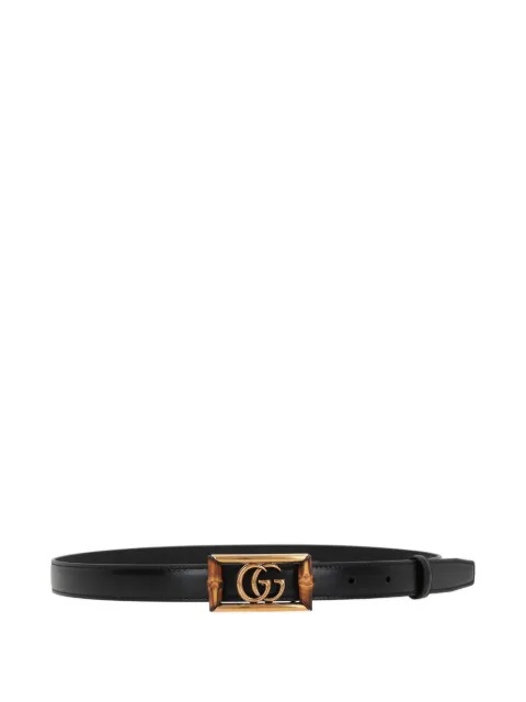 Gucci bamboo-detail leather buckle belt Black 7684640YA0G1000