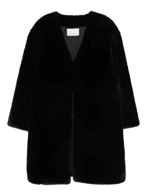 The Frankie Shop Matera faux fur coat Black MATERACOLLARLESSFA
