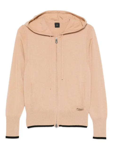 PINKO zip-up knitted hoodie Neutrals SULLAWESI105491A2Q9