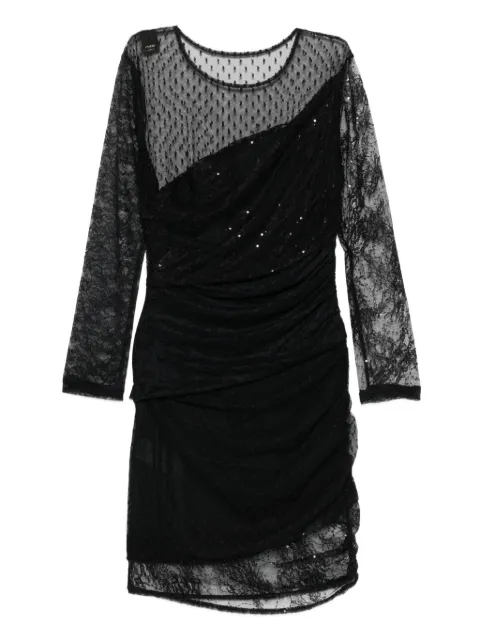 PINKO sequin-embellished mesh-upper mini dress Black 105714A2T5