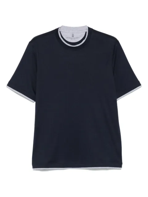Brunello Cucinelli layered-effect jerseyT-shirt Blue MH8367427CK781