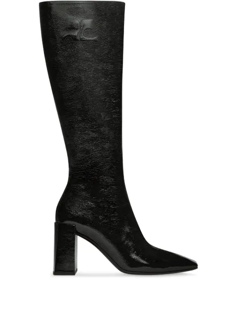 Courrèges block-heeled knee-high boots Black 325SBT061CR0043