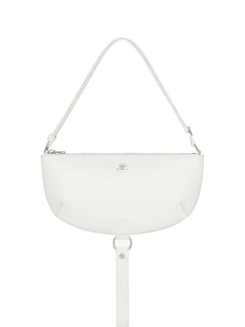 Courrèges Holy Eclipse half-moon leather shoulder bag Neutrals 325GSA190CR0065