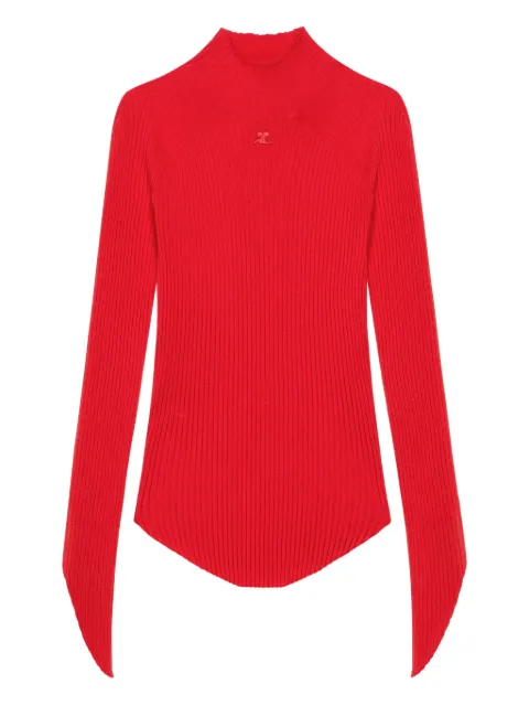 Courrèges high-neck ribbed-knit jumper Red 325MPU251FI0001