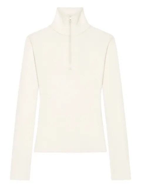 Courrèges half-zip long-sleeve jumper White 325MPU247FI0071