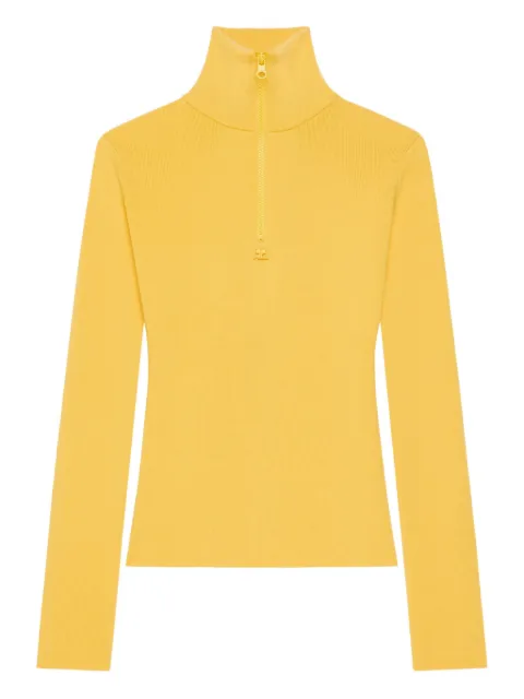 Courrèges high-neck long-sleeve T-shirt Yellow 325MPU247FI0071