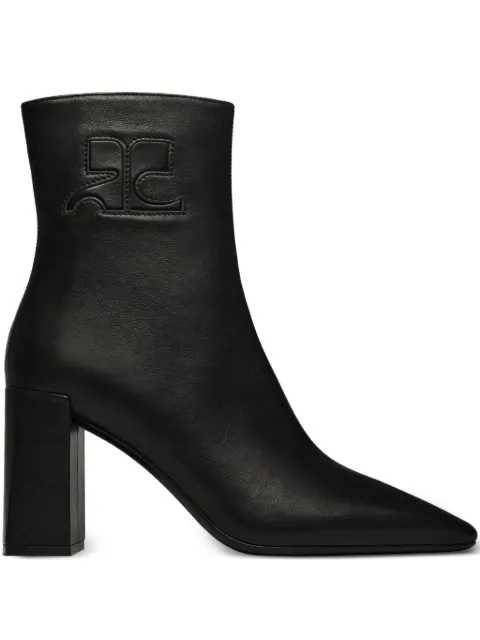 Courrèges 90mm block-heeled ankle boots Black 325SAB045AG0041