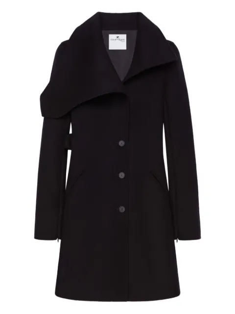 Courrèges asymmetric-lapel button-up coat Black 325CMA230WO0118