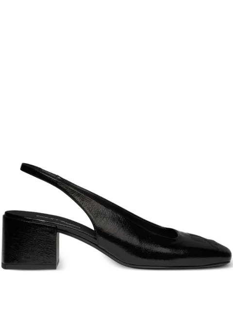 Courrèges 55mm block-heel slingback pumps Black 325SPP039VY0003