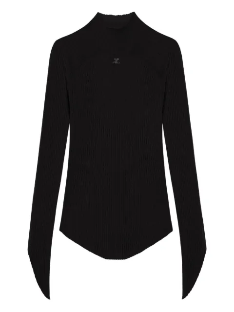 Courrèges mock neck knitted top Black 325MPU251FI0001