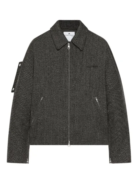 Courrèges textured zip-up jacket Grey 325CBL308WO0144