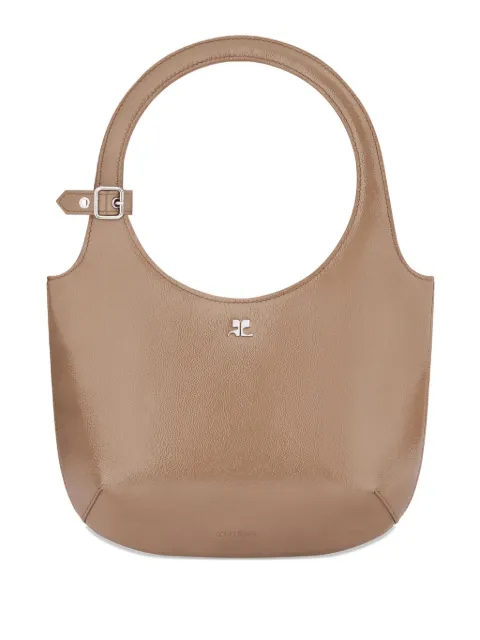 Courrèges Holy rounded handle leather shoulder bag Brown 325GSA102CR0043