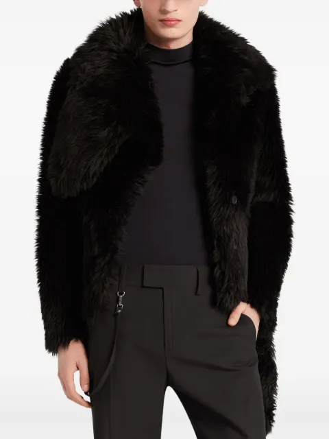 Courrèges fluffy cropped jacket Black 325LMA239CM0005