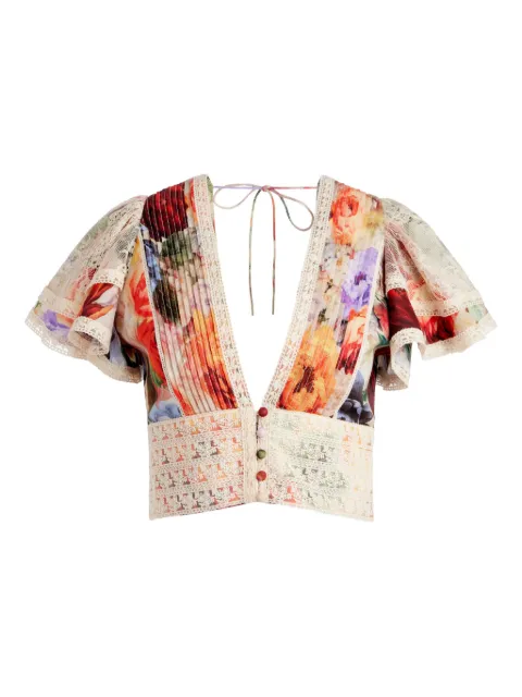 alice + olivia Keeley floral-print blouse Neutrals CC506P27007