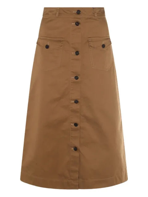 Saint Laurent button-front midi skirt Neutrals 817344PCEXY04VY
